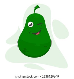 fruit avocado mascot cartoon vector