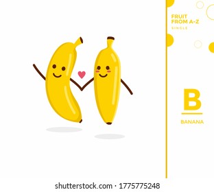 Fruit from A-Z ,B Edition, - banana illustration vector