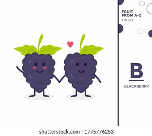 Obst aus A-Z ,B Edition, - Brombeergrafik, Vektorgrafik