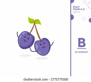 Fruit from A-Z ,B Edition, - blueberry illustration vector