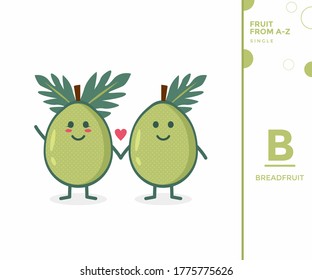 Fruit from A-Z ,B Edition, - breadfruit illustration vector