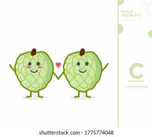 Fruit from A-Z ,C Edition, - cherimoya illustration vector
