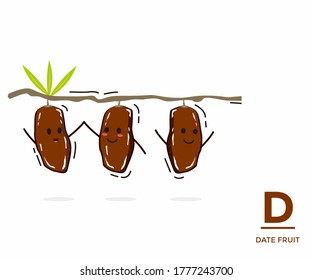 Fruit from A-Z ,D Edition, - date fruit illustration vector