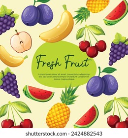 Fruit background in realistic style. Fruit Background