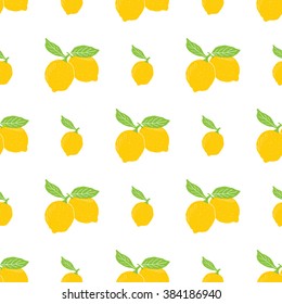 Fruit background Seamless pattern with hand drawn sketch lemon vector illustration.