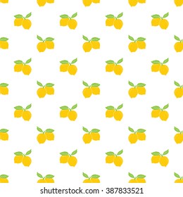 Fruit background Seamless pattern with hand drawn sketch lemon vector illustration.