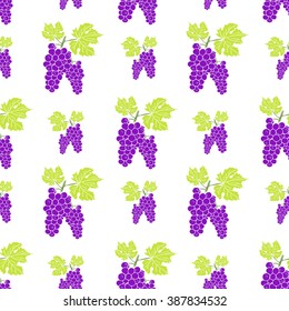 Fruit background Seamless pattern with hand drawn sketch grape vector illustration.