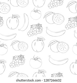 Fruit background seamless Fruit pattern on white background