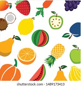 fruit background seamless vector pattern. Texture for wallpapers, pattern fills, web page backgrounds