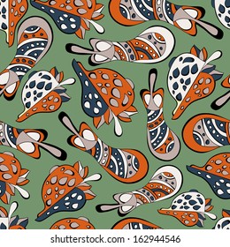 Fruit  background with  strawberries,feather . Seamless pattern can be used for web page backgrounds,  wallpapers ,pattern.