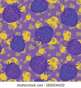 Fruit background. A variety of ripe fruits. Berries, bananas, slices of orange, tangerine, pineapple. Festive background. Vector seamless pattern.
