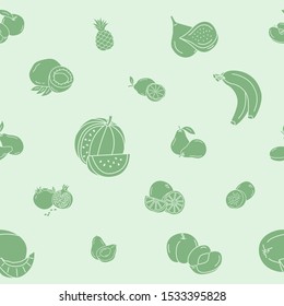 Fruit background - Vector seamless pattern solid silhouettes of vegetarian food for graphic design