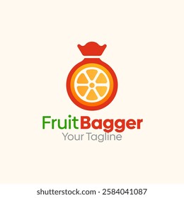 Fruit Bagger Logo Design Template. Good for Business, Agency, Community and Organization