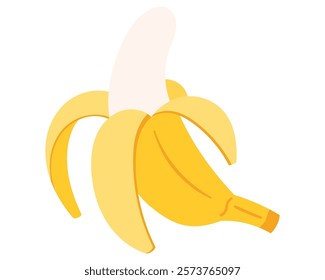 Fruit banana in cartoon hand drawn simple style. Editable variable color