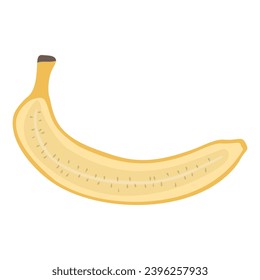 Obstbanane-Schnittvektor auf weißem Hintergrund