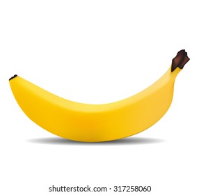 Fruit banana full screen white background  with shadow
