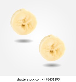 Fruit banana slice low and high resolution triangle mesh realistic vector eps10