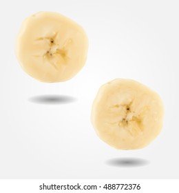 Fruit Banana Slice Low And High Resolution Triangle Mesh Realistic Vector Eps10