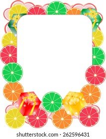 fruit banners, gift box, christmas card