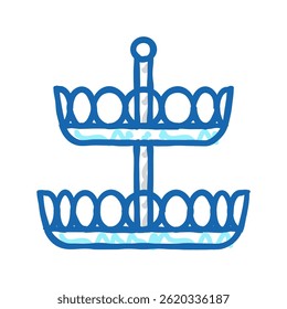 Cesta de fruta Inicio Interior Doodle Icono Sketch Vector. Cesta de fruta Inicio Interior Signo. Ilustración de símbolo aislado