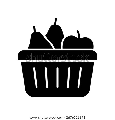 Fruit basket icon containing apples and pears