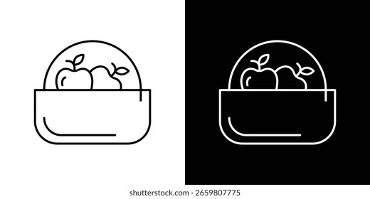 Fruit basket icon design. Thin graphic elements vector illustration