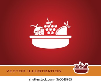 Fruit Basket icon. Eps-10.