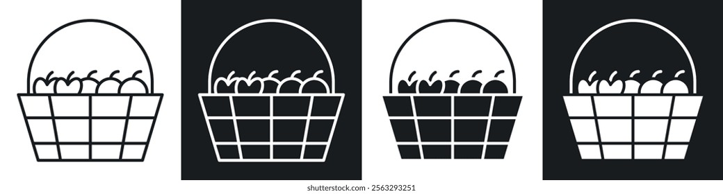 Fruit basket icon pack for app and website ui designs.