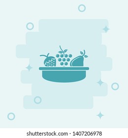 Fruit Basket Icon. Simple icon, blue colored icon illustration.