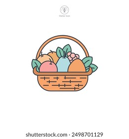 Fruit Basket icon symbol vector illustration isolated on white background