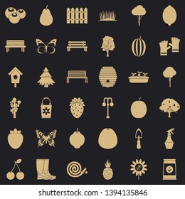 Fruit basket icons set. Simple style of 36 fruit basket vector icons for web for any design