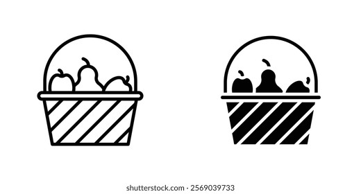 Fruit basket icons vector graphic pack