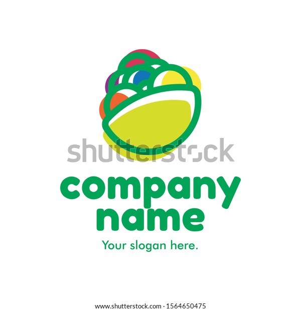 Fruit Basket Logo Healthy Logo Stock Vector (Royalty Free) 1564650475