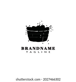 icono de la plantilla del logotipo de la cesta de frutas vector moderno