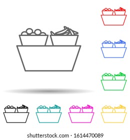 fruit basket multi color style icon. Simple thin line, outline vector of mall shopping center icons for ui and ux, website or mobile application