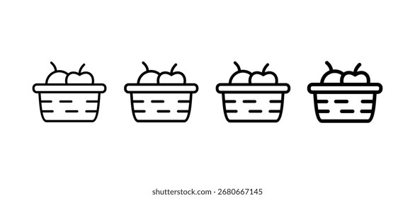 Fruit Basket Multiple Line Icon Element