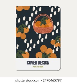 fruit basket pattern - cover design. Stationery, printing, notepad cover and others	
