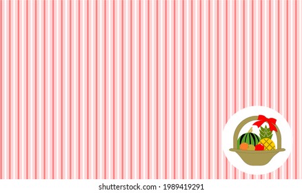 Fruit basket and red stripes
