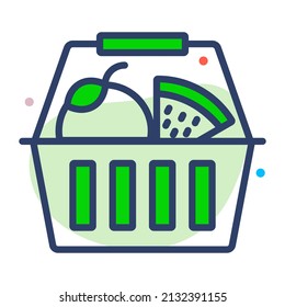 fruit basket vector Line Icon. Simple Creative vector Line Icon