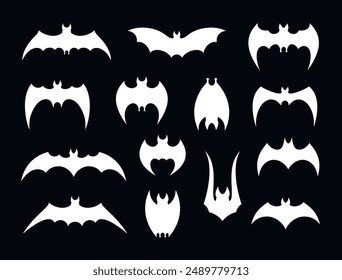 Fruit bat. Isolated bats on white background