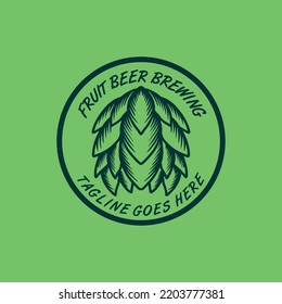 Fruit Beer Brewing logo Design vector graphic