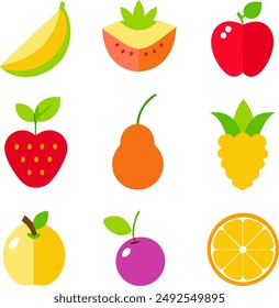 Fruit and berry background, abstract food seamless pattern. Fresh fruits wallpaper with apple, banana, strawberry, watermelon, line icons. Vegetarian grocery vector illustration, green white color.