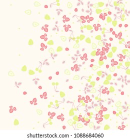 Fruit berry background with strawberries and leaves.
