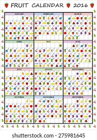 Fruit berry calendar for 2016