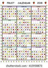 Fruit berry calendar for 2018