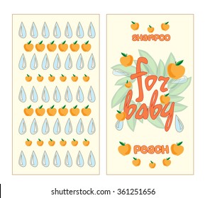  Fruit and berry pattern for baby shampoo and shower gel, background, wallpaper, screen, postcard, poster, invitation, decoration, fabric, cover, greeting card, package, textile.