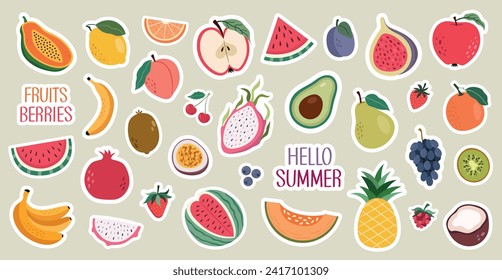 Juego de stickers de verano para la baya de frutas