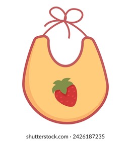 Fruit bib kid icon cartoon vector. Child infant. Apron art clip