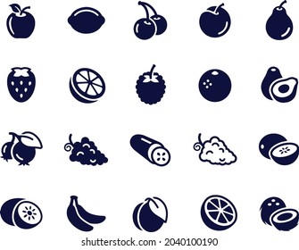 Fruit black Icons vector design 