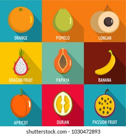 Fruit blast icons set. flat set of 9 fruit blast vector icons for web isolated on white background